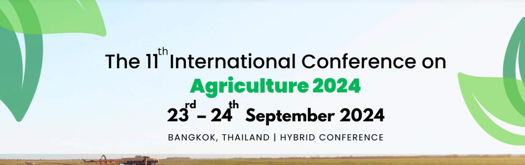 Special Events 11th International Conference on Agriculture 2024